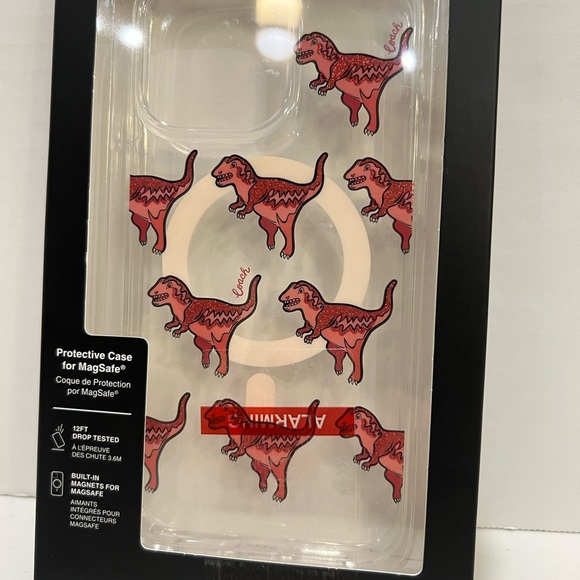 Coach Red Dinosaur Pattern Phone Case - Picture 2 of 10